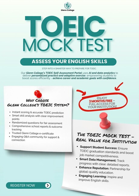 글랜컬리지(Glenn College), 테솔자격증과 무료 토익 (TOEIC) Mock Test 서비스 제공