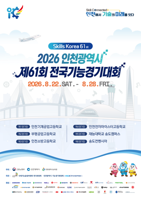 제61회 전국기능경기대회 인천서 열전…1677명, 51개 직종서 기량 겨뤄