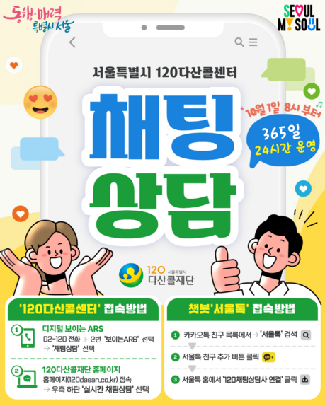 서울 120 채팅상담, 10월부터 ‘24시간’…주말·공휴일에도 바로 연결